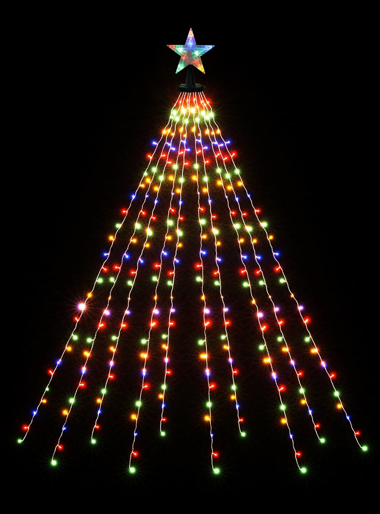 250cm Multicolour Waterfall String Lights Christmas Decoration - Alternate Image 2