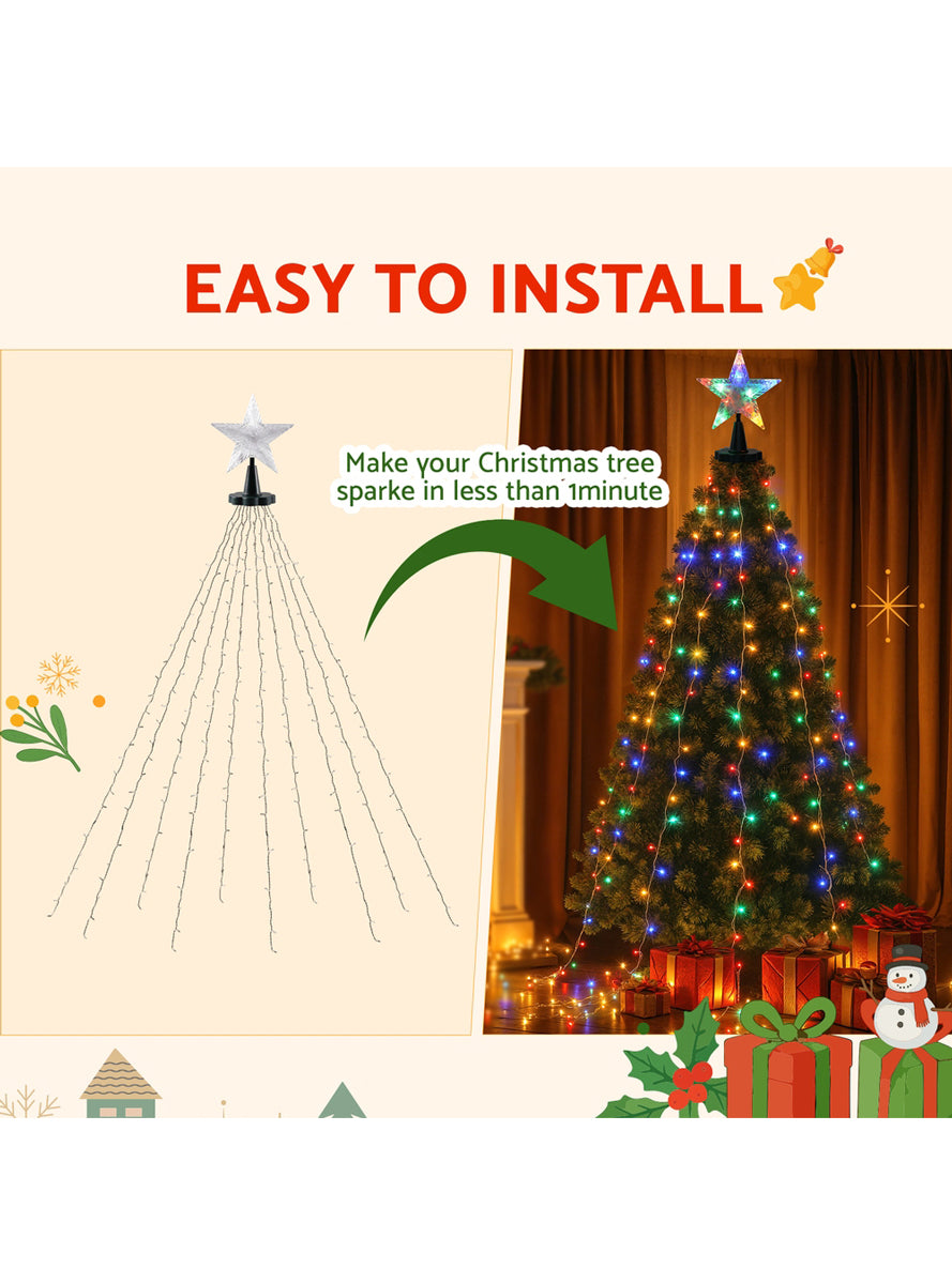 250cm Multicolour Waterfall String Lights Christmas Decoration - Info Image 3