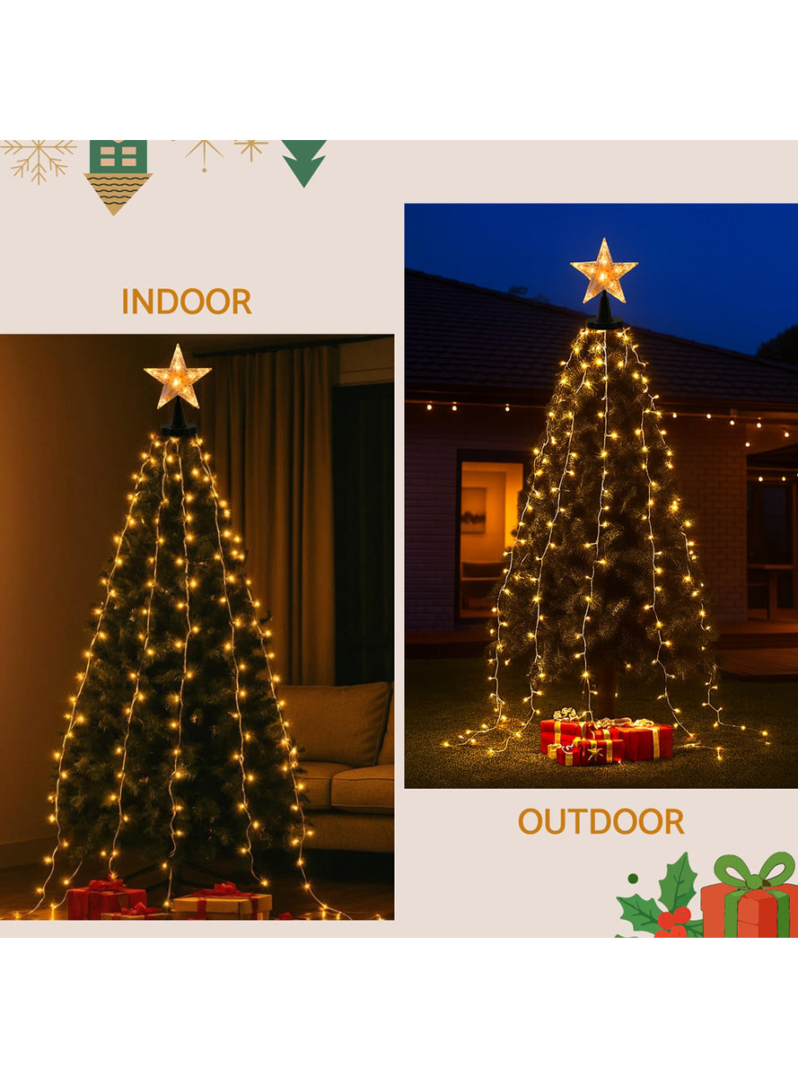250cm Waterfall String Lights Warm White Christmas Decoration - Info Image 2