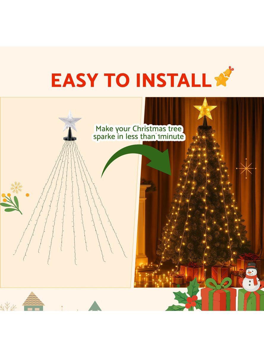 250cm Waterfall String Lights Warm White Christmas Decoration - Info Image 3