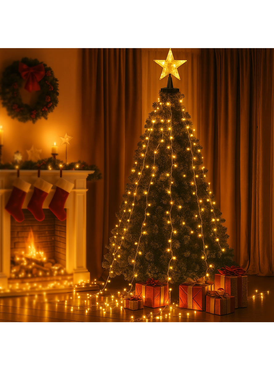 250cm Waterfall String Lights Warm White Christmas Decoration - Main Image