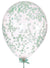 Image of Mint Green 5 Pack 25cm Confetti Latex Balloons With Sticks
