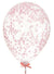 Image of Peach Pink 5 Pack 25cm Confetti Latex Balloons With Sticks