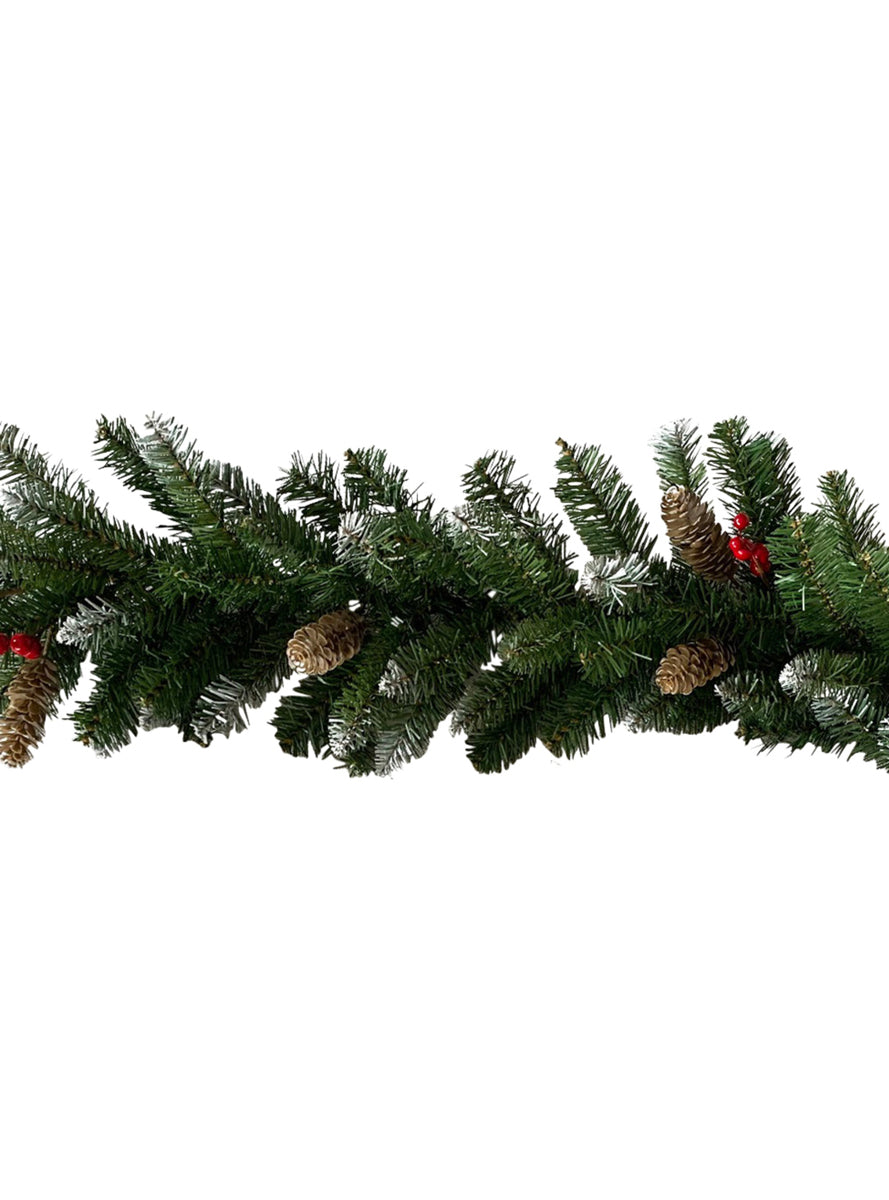 Pine Cone and Berry Christabelle Christmas Garland Decoration 270cm - Close Image