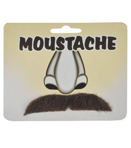 Stick On Straight Brown Costume Moustache