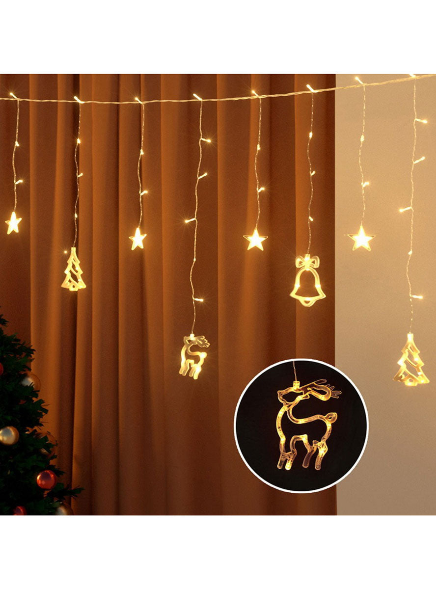 Warm White Christmas Icons Icicle Lights 3 Metre 138 LED Alternate Image 3