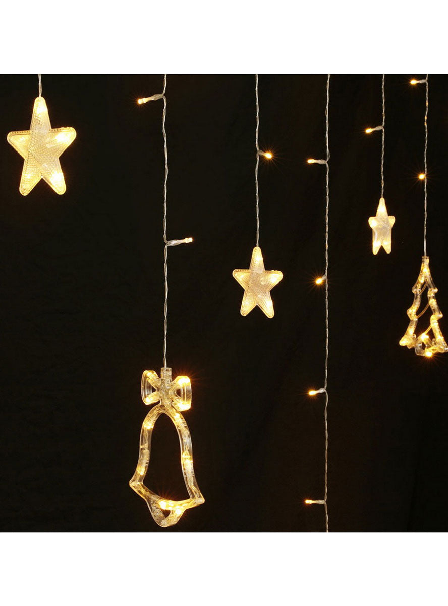 Warm White Christmas Icons Icicle Lights 3 Metre 138 LED Alternate Image