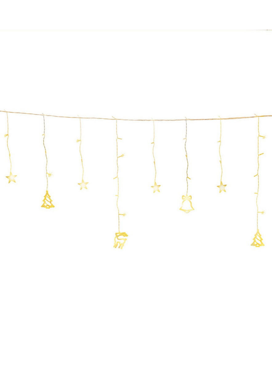 Warm White Christmas Icons Icicle Lights 3 Metre 138 LED Main Image