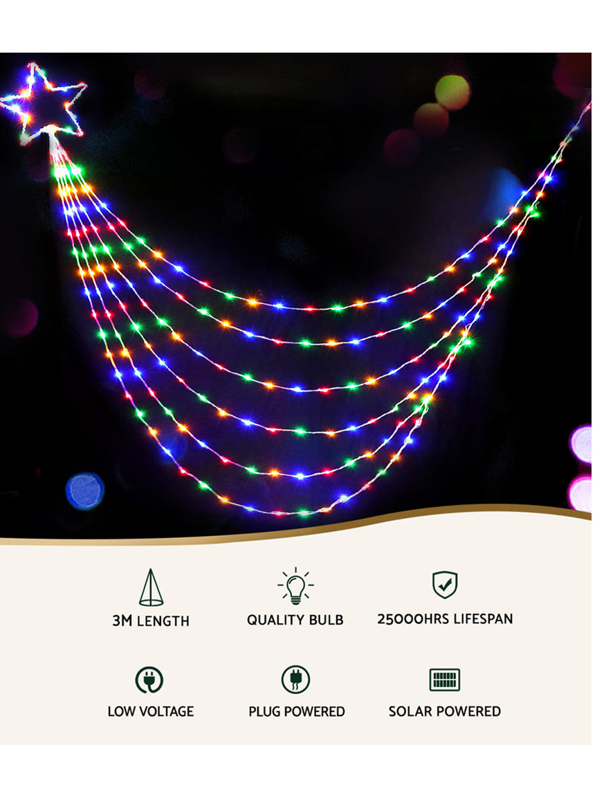 Multicolour Light Up Solar Powered String Light Decoration With Star 3 Metre - Info Image 1