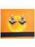 Image of Set of 3 Silver Moon Bat Halloween Costume Earrings