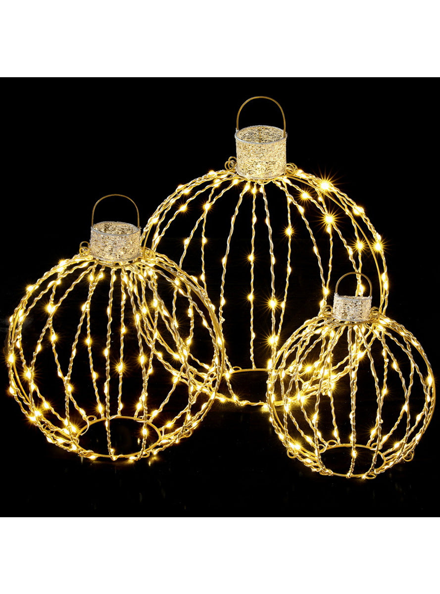 Light Up Christmas Ball Decoration Set 3 Piece - Alternate Image