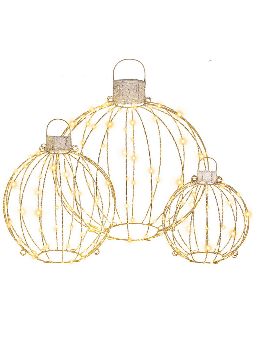 Light Up Christmas Ball Decoration Set 3 Piece - Main Image