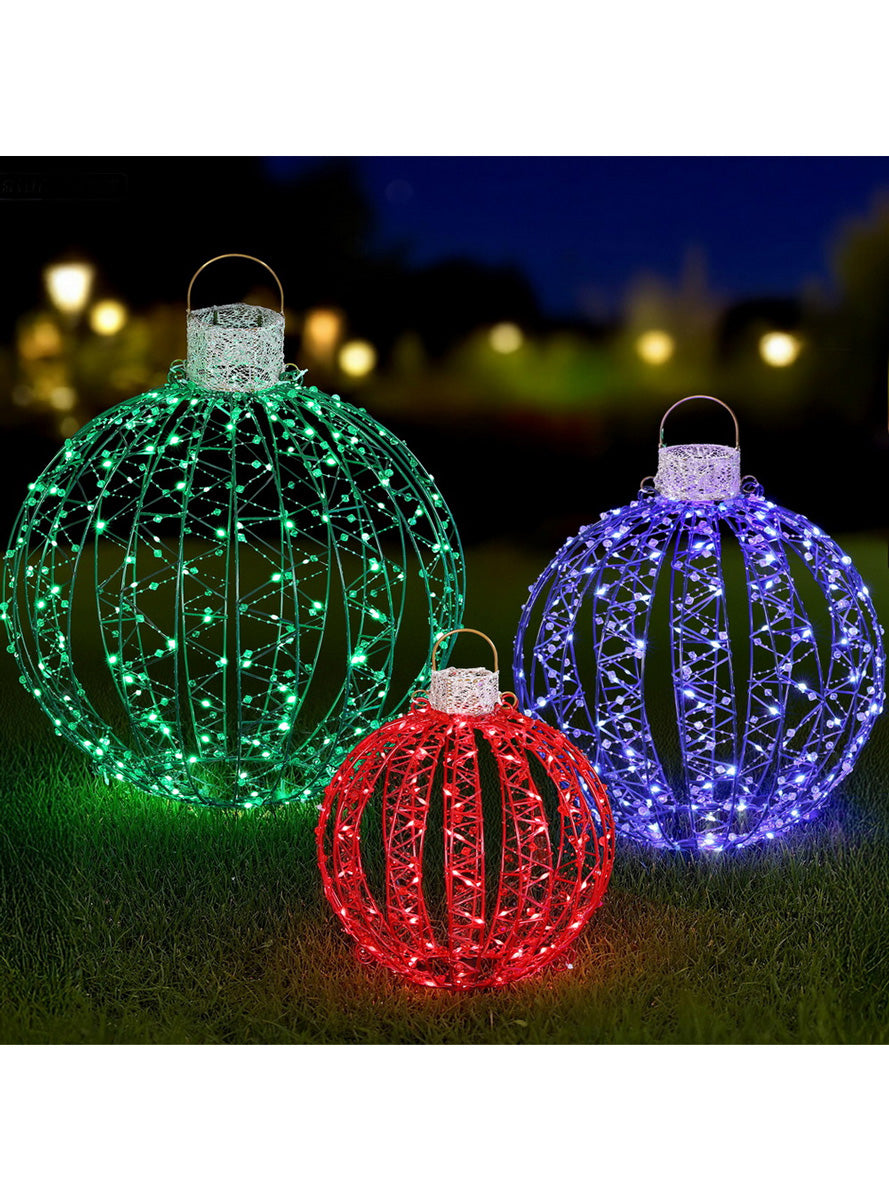 Light Up Christmas Balls Decoration Set 3 Piece - Alternate Image