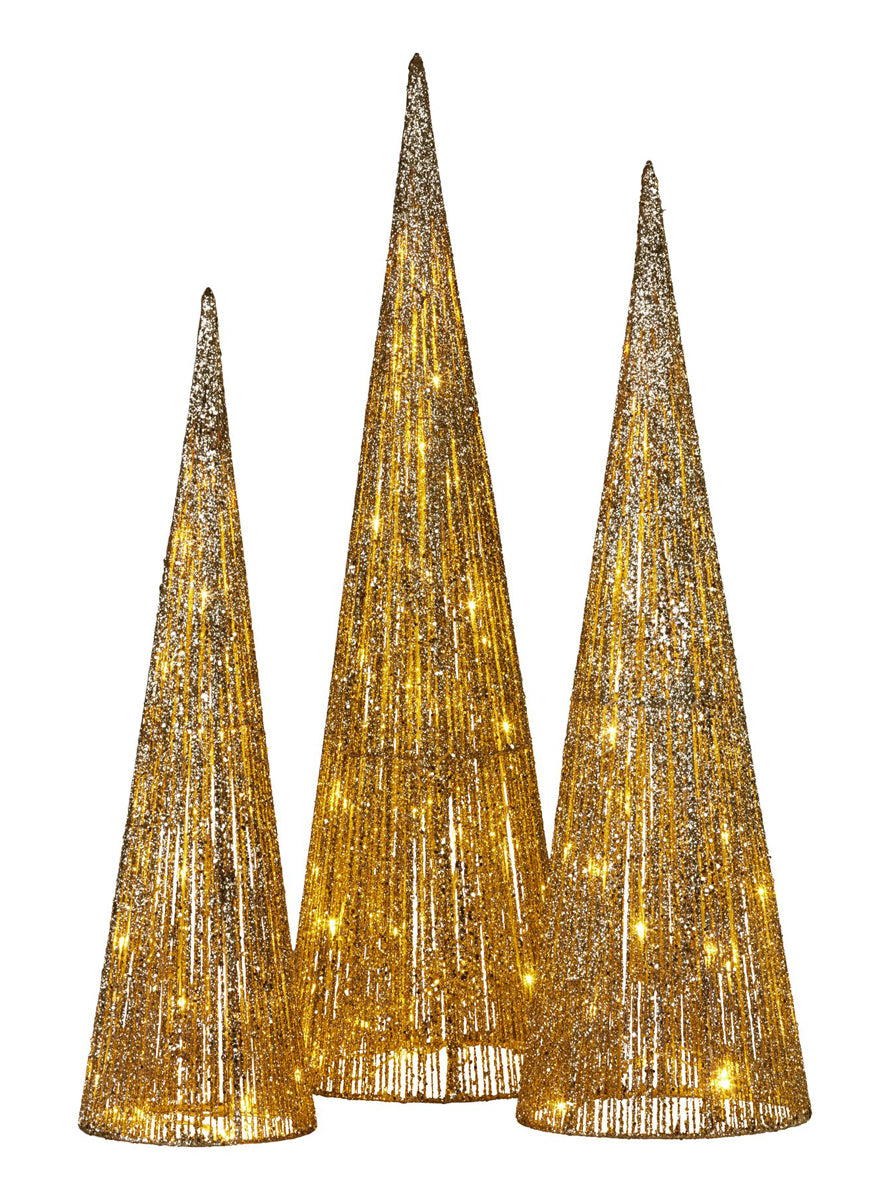 Light Up Christmas Trees Decoration 3 Piece - Main Image