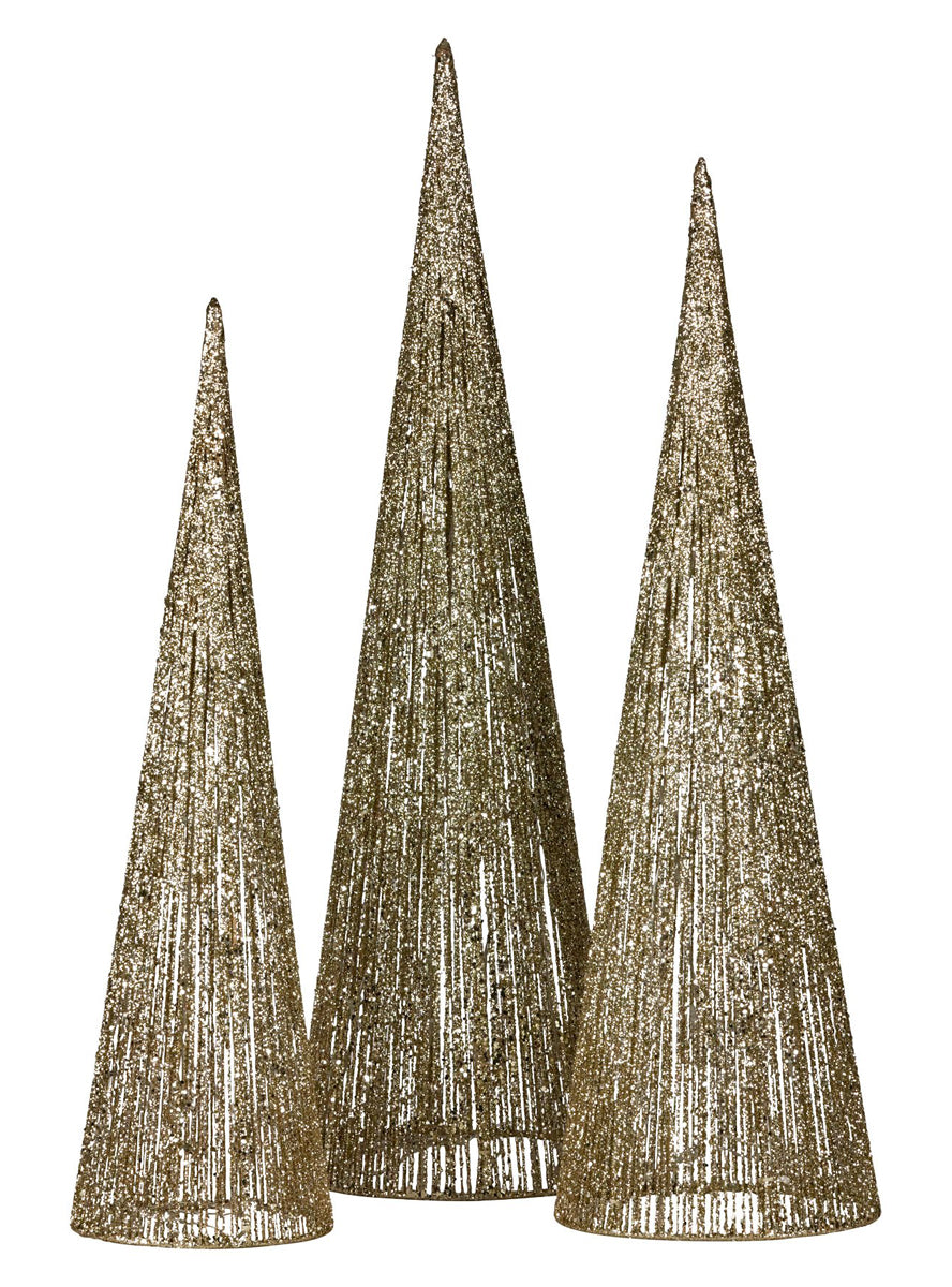 Light Up Christmas Trees Decoration 3 Piece - Unlit Image