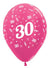 Image of 30th Birthday Metallic Fuchsia Pink 25 Pack Party Balloons