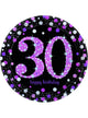 Image of 30th Birthday Pink and Black 8 Pack 23cm Paper Plates