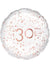 Image of 30th Birthday Rose Gold and White 45cm Party Balloon