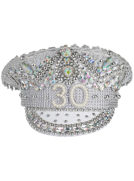 30th Birthday Silver Embellished Festival Hat – Main Image
