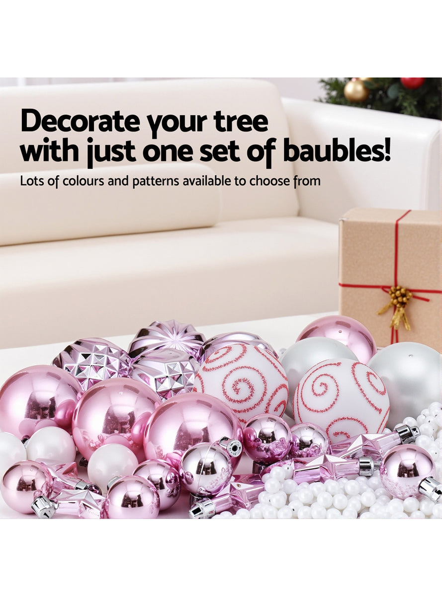 33 Piece Pink Christmas Baubles Pack - Info Image 3