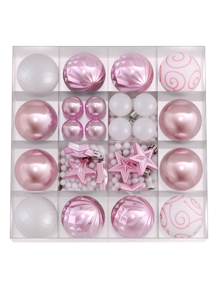 33 Piece Pink Christmas Baubles Pack - Main Image