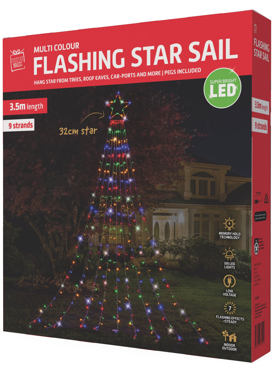 Star Cascade 350cm Garden Christmas Light Decoration - Alternate Image