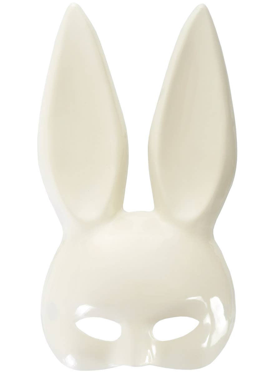 White Color Rabbit Mask Pearl White Rabbit Half Face Costume Mask