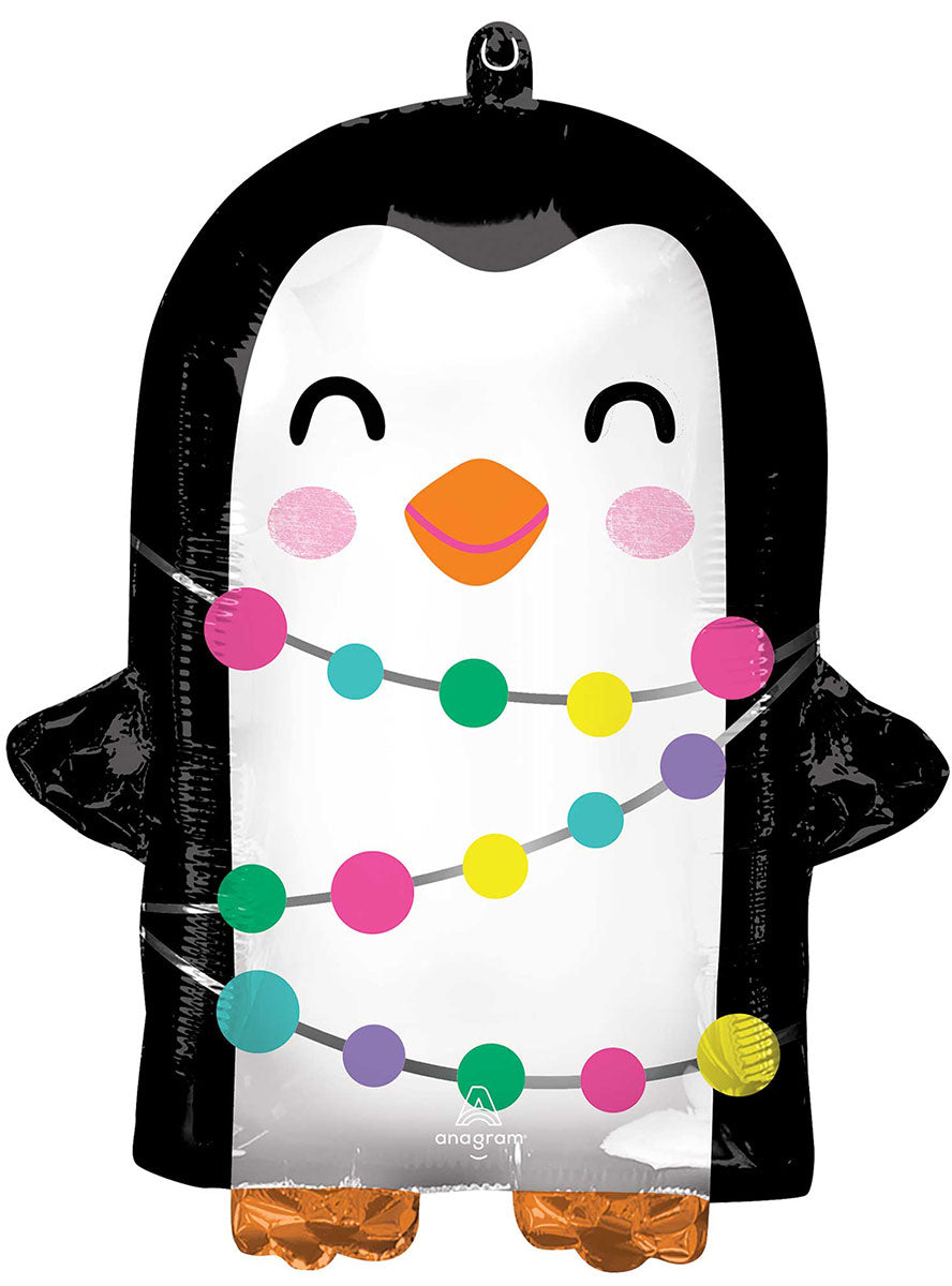38Cm X 45Cm Self Sealing Holiday Penguin Foil Christmas Balloon - Main Image