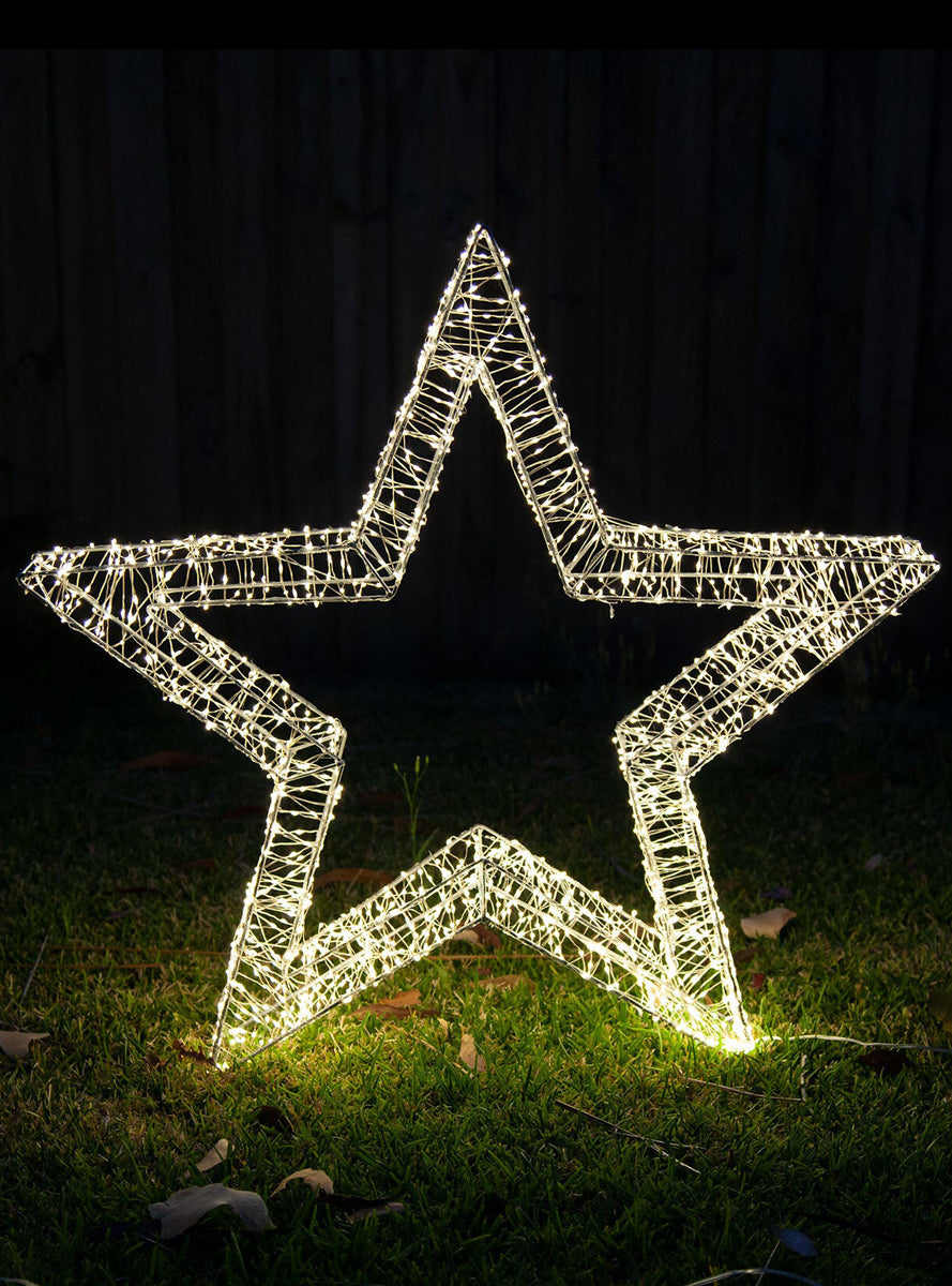 3D Warm White Star Christmas Light Decoration Small Size - Main Image