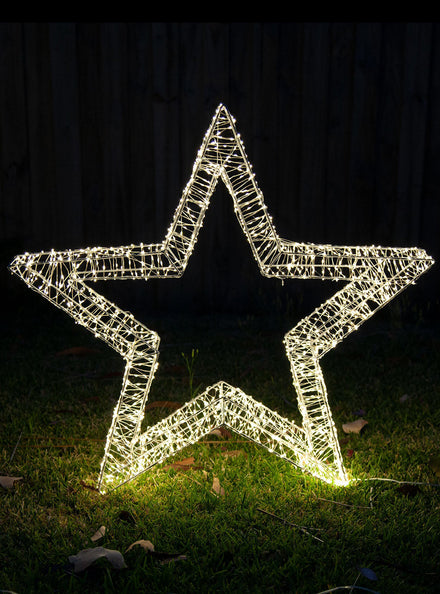 3D Warm White Star Christmas Light Decoration Small Size - Main Image