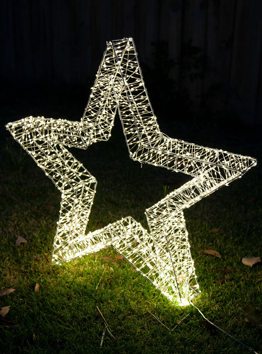 3D Warm White Star Christmas Light Decoration Small Size - Side Image