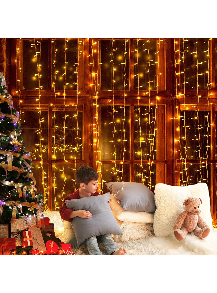 Warm White 600 Bulb Christmas Curtain Lights 3m x 6m - Alternate Image