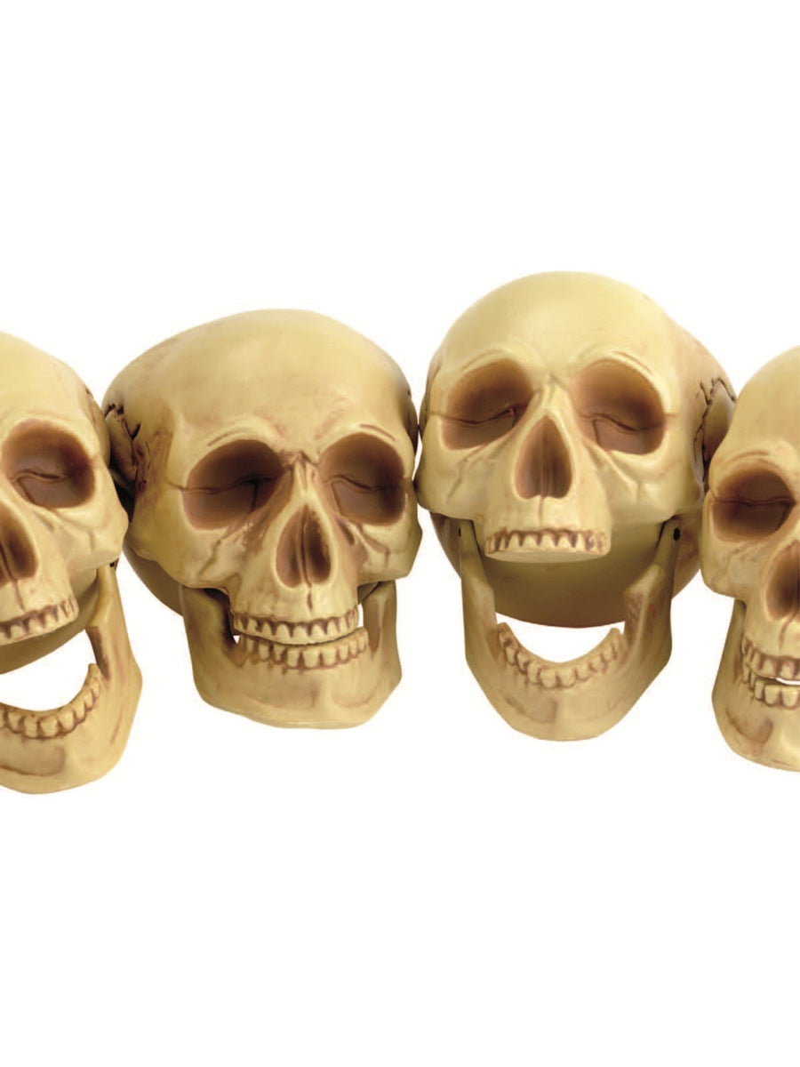 Halloween 16cm Skull Decorations Pack of 4 - Close Image