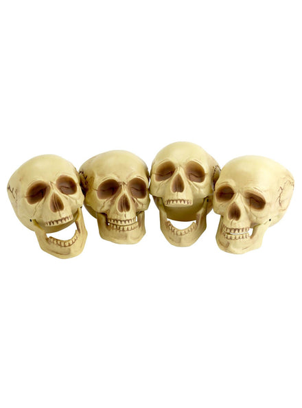 Halloween 16cm Skull Decorations Pack of 4 - Main Image