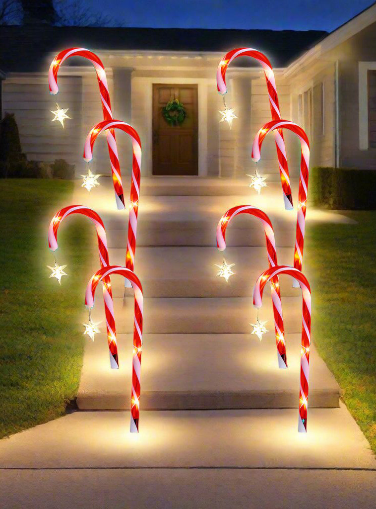 Candy Cane Solar Powered Path Lights 4 Pack - Main Image