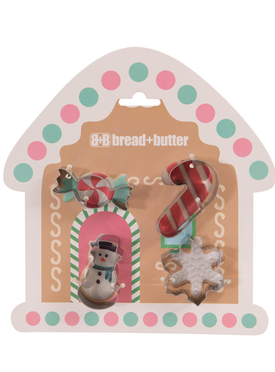 Candy Snowman Snowflake Candy Cane Cookie Cutters 4 Pack - Main Image