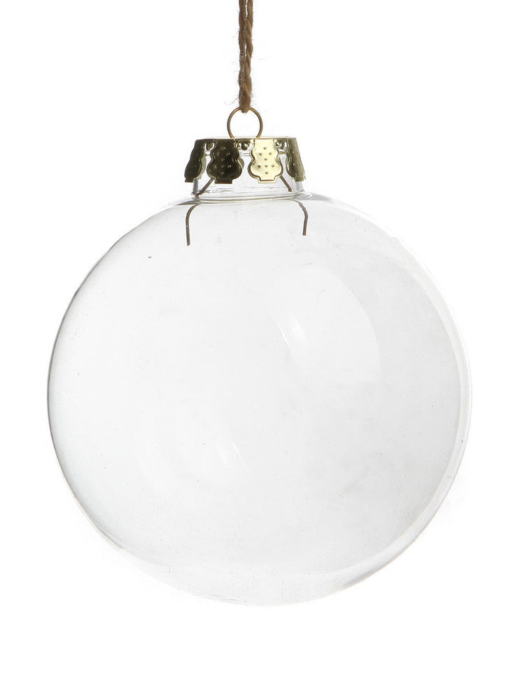 4 Pack Fillable Glass Baubles Christmas Decoration - Main Image
