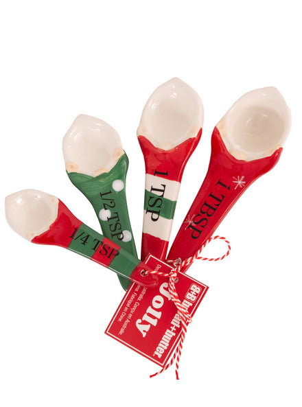 Red And Green Gnome Measuring Spoons 4 Pack - Main Image