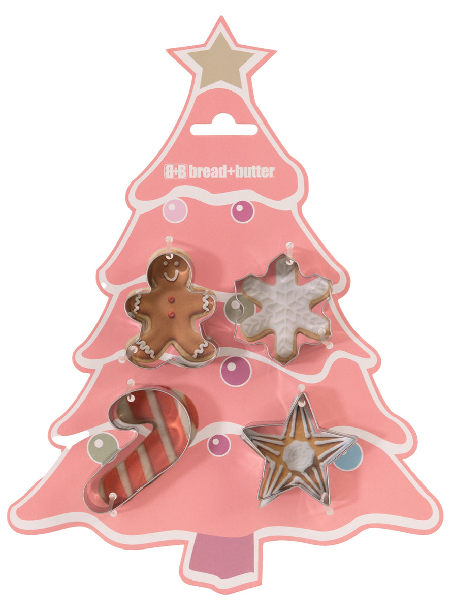 Tree Gingerbread Man Snowflake And Star Cookie Cutters 4 Pack - Main Image