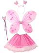 Image of Iridescent Pink Toddler 4 Piece Butterfly Fairy Costume Set