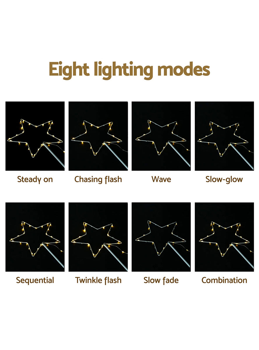 4 Piece Warm White Star Shape Path Lights Christmas Decoration - Info Image 2