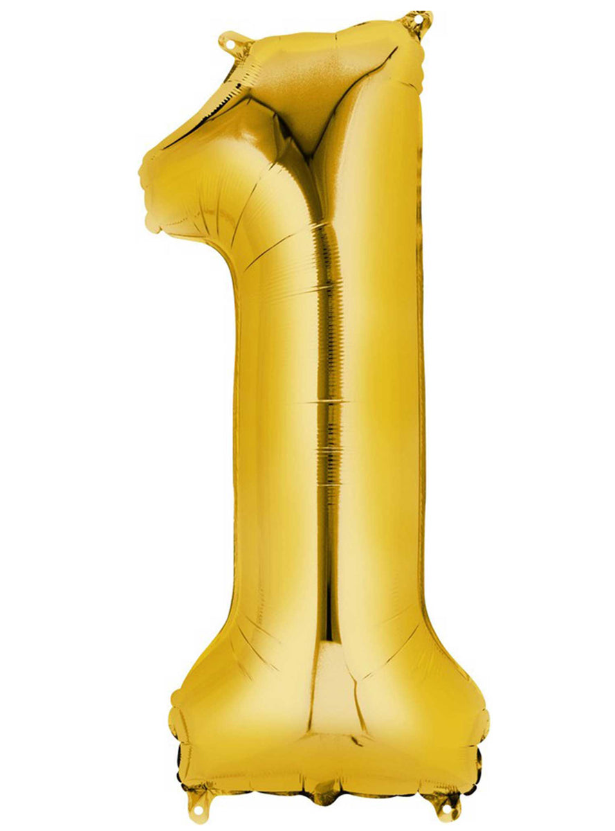 40cm Air Fill Gold Foil Number 1 Balloon - Main Image