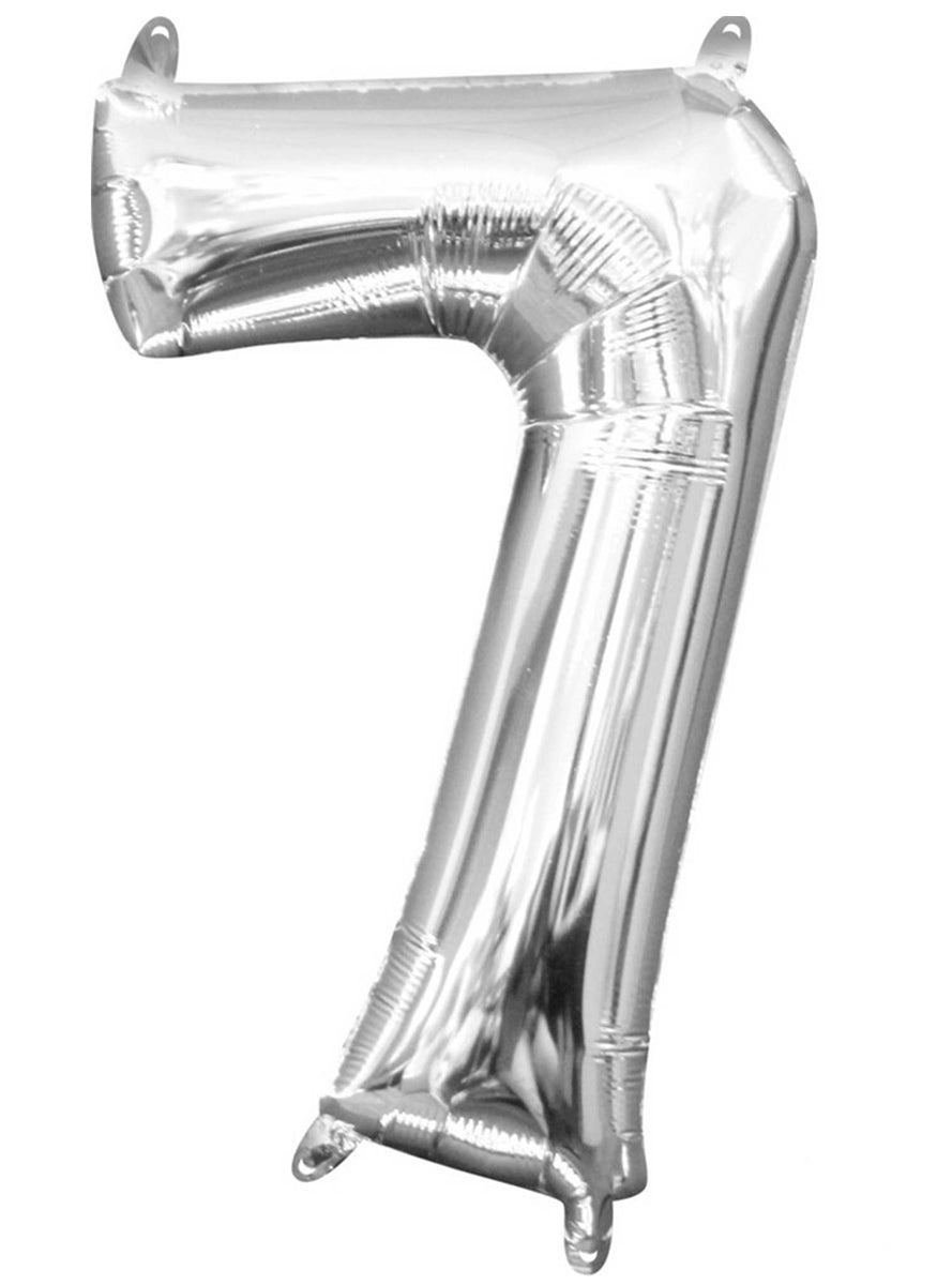 40cm Air Fill Silver Foil Number 7 Balloon - Main Image
