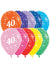 Image of 40th Birthday Fashion Colours 25 Pack Party Balloons