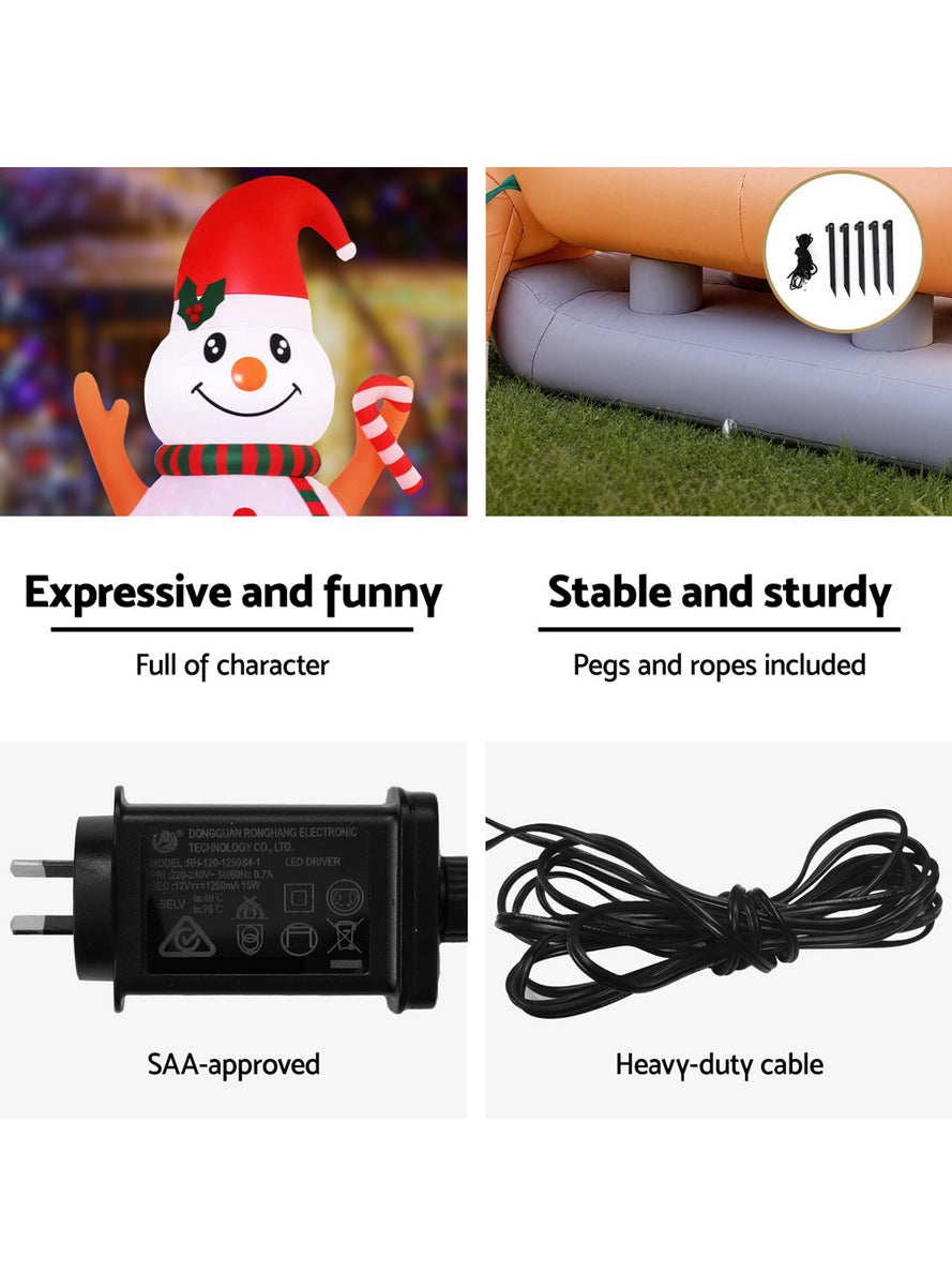 Jingle Jollys Light Up Inflatable Snowman Dog Outdoor Christmas Decoration 420cm - Cable Details Image