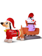 Jingle Jollys Light Up Inflatable Snowman Dog Outdoor Christmas Decoration 420cm - Main Image