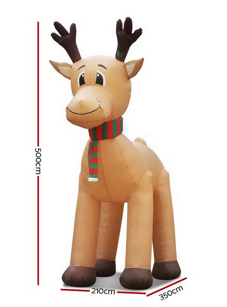 Inflatable Reindeer Christmas Decoration 5 Metre - Dimensions Image 1