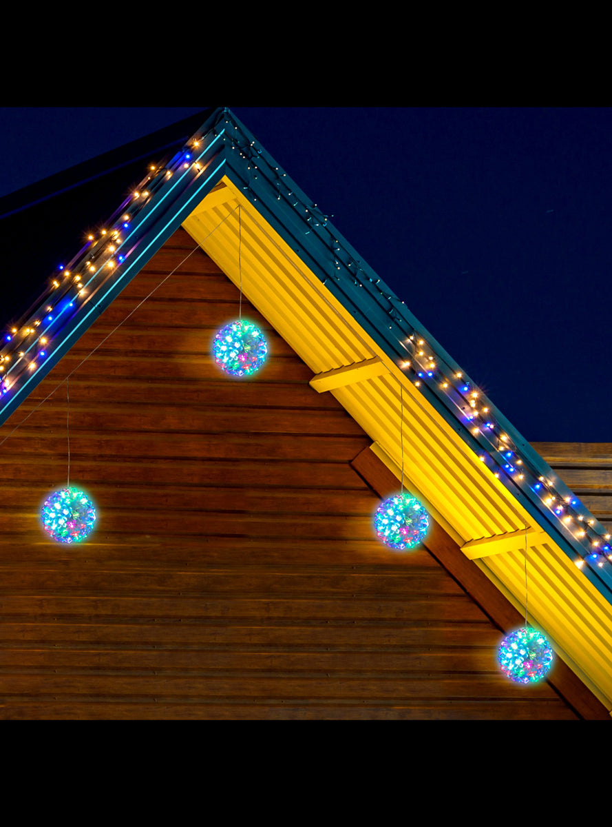 5 Pack Multicolour Twinkling Petal Balls Christmas Lights - Alternate Image