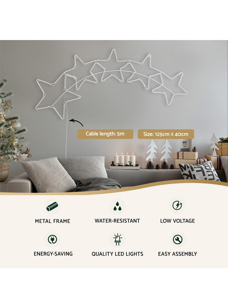 Multicolour 5 Star 125cm Rope Light Christmas Decoration - Info Image