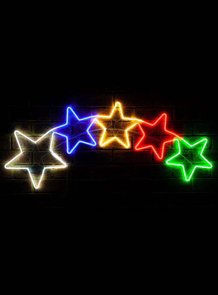 Neon 5 Star 120cm Rope Light Christmas Decoration - Main Image